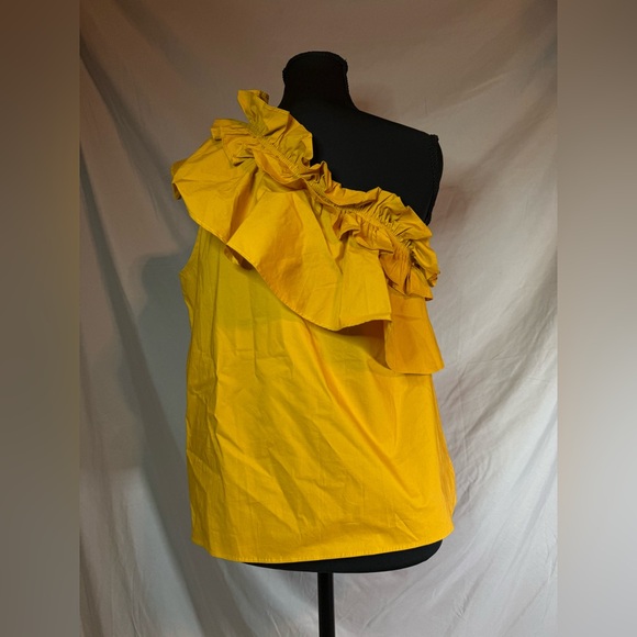 7 For All Mankind One-Shoulder Ruffle Top – Yellow 💛 - Picture 9 of 9